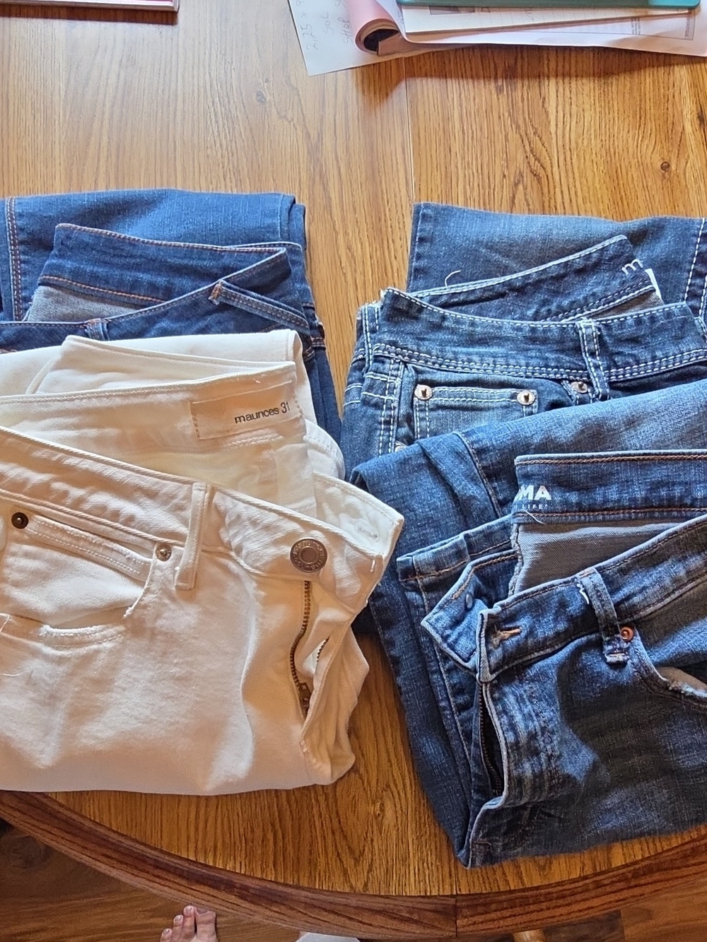 Maurices Women’s Bootcut Jeans in White and Blue -size 12 Classic Fit Bundle 4